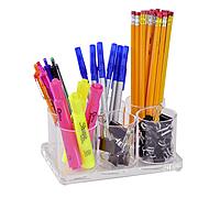 Azar Displays Acrylic Deluxe 6-Cup Holder, 3inH x 7inW x 4-3/4inD, Clear