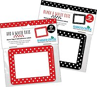 Barker Creek Name Badges & Self-Adhesive Label Set, Dots, Multi-Design Set, 45 Each of 2 Designs for Total of 90 Name Badges, 3.5" x 2.75"
