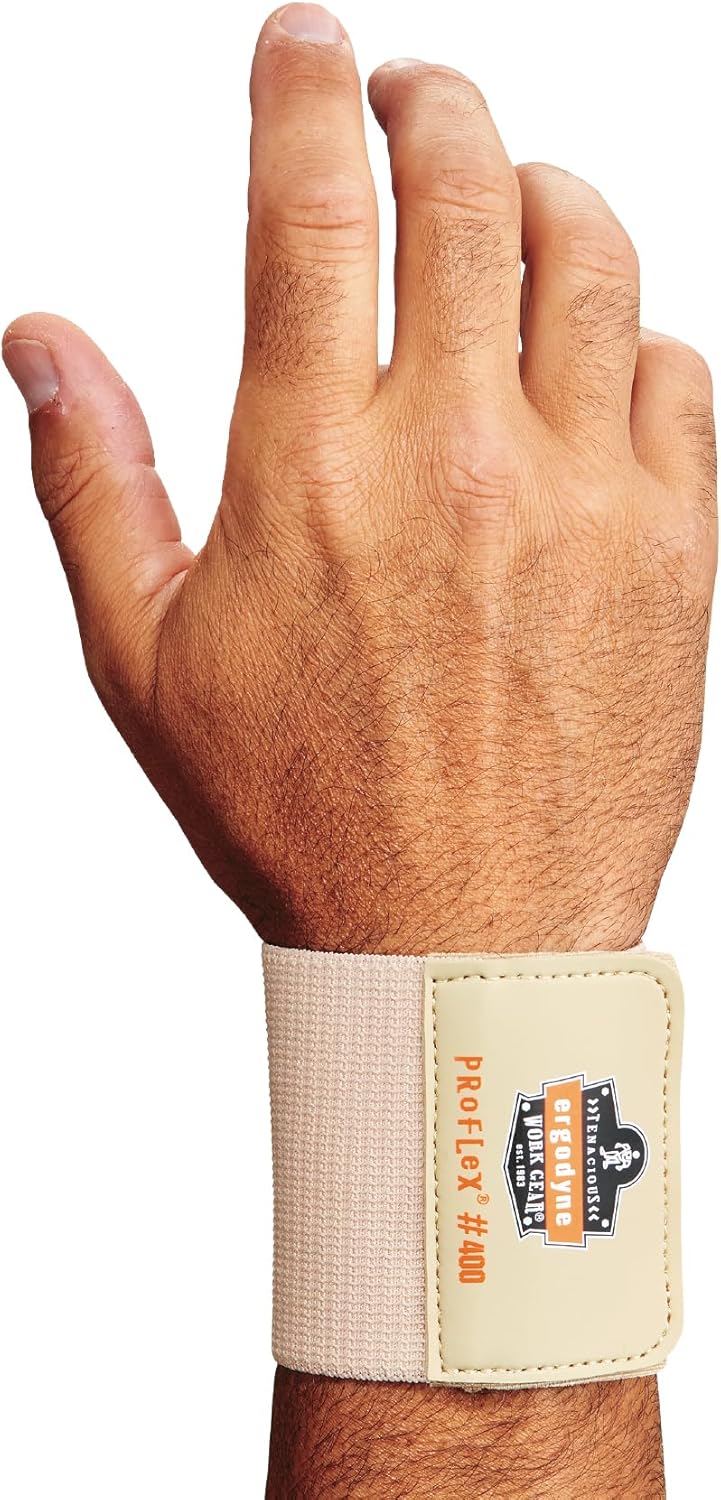 Ergodyne ProFlex 400 Universal Wrist Wrap, Tan Tan 1 Count (Pack of 1)