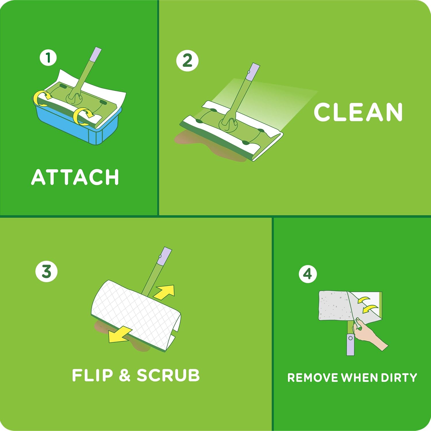 Swiffer Sweeper Wet Mopping Pad Refills for Floor Mop Open Window Fresh Scent 12 Count(Pack of 6)