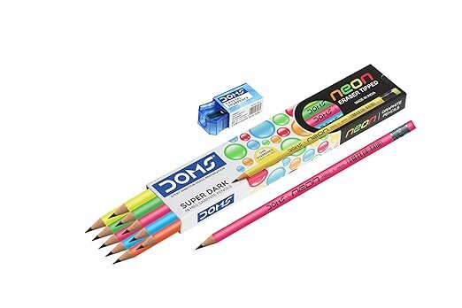 Doms Neon Super Dark HB/2 Graphite Pencil Box Pack of 3