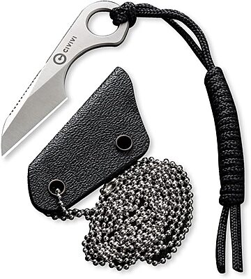 CIVIVI Gramis Mini Fixed Blade Neck Knife for EDC, Swedish 14C28N Steel