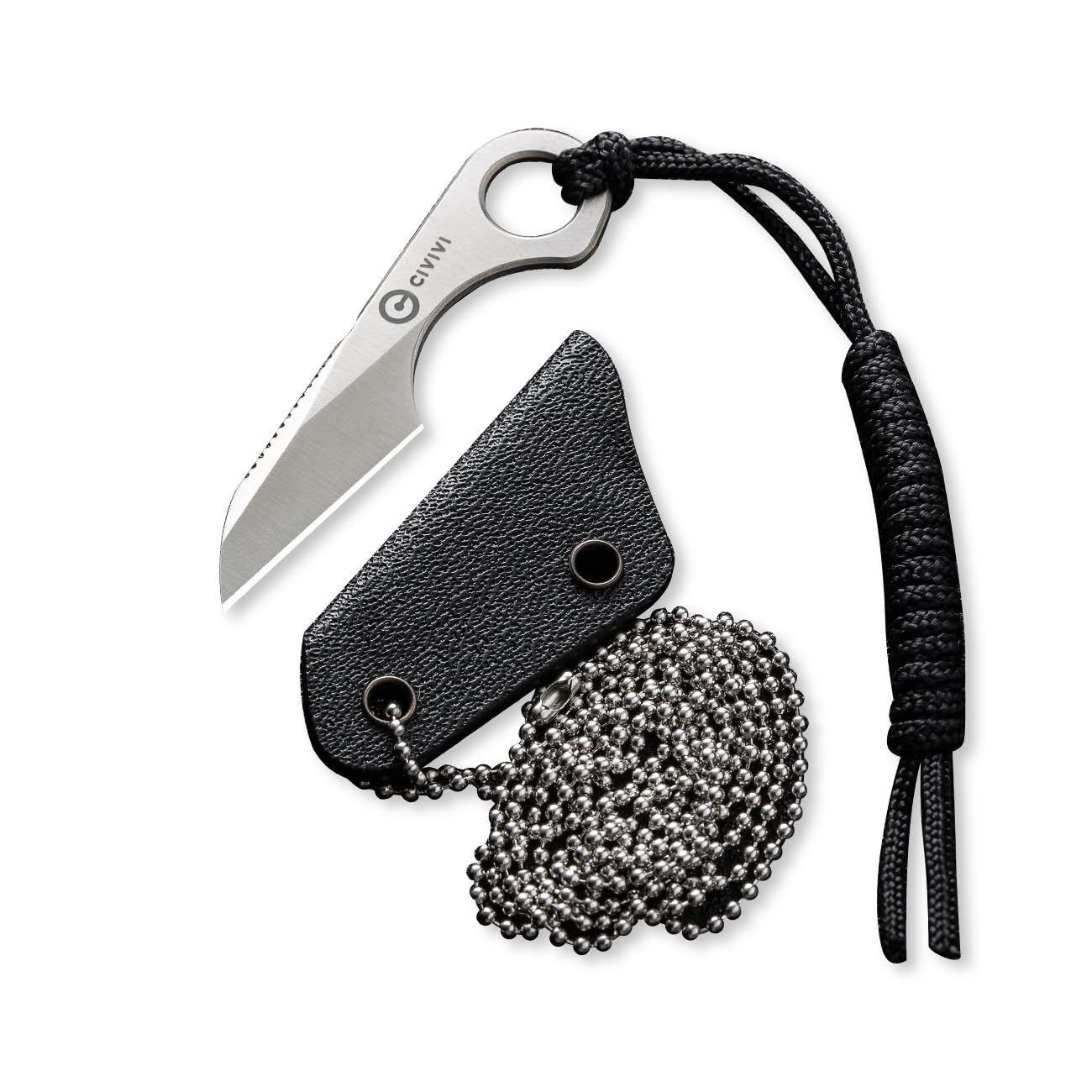 CIVIVI Gramis Mini Fixed Blade Neck Knife for EDC, Swedish 14C28N Steel