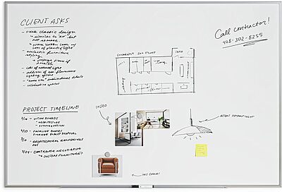 U BRANDS Magnetic Dry Erase Board, Silver Aluminum Frame