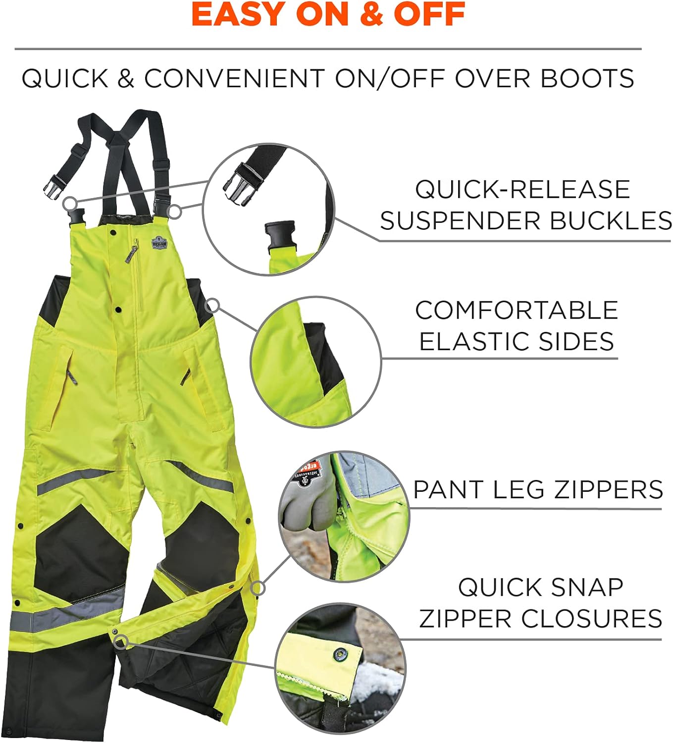 Ergodyne GloWear 8928 Hi-Vis Insulated Bib Overalls