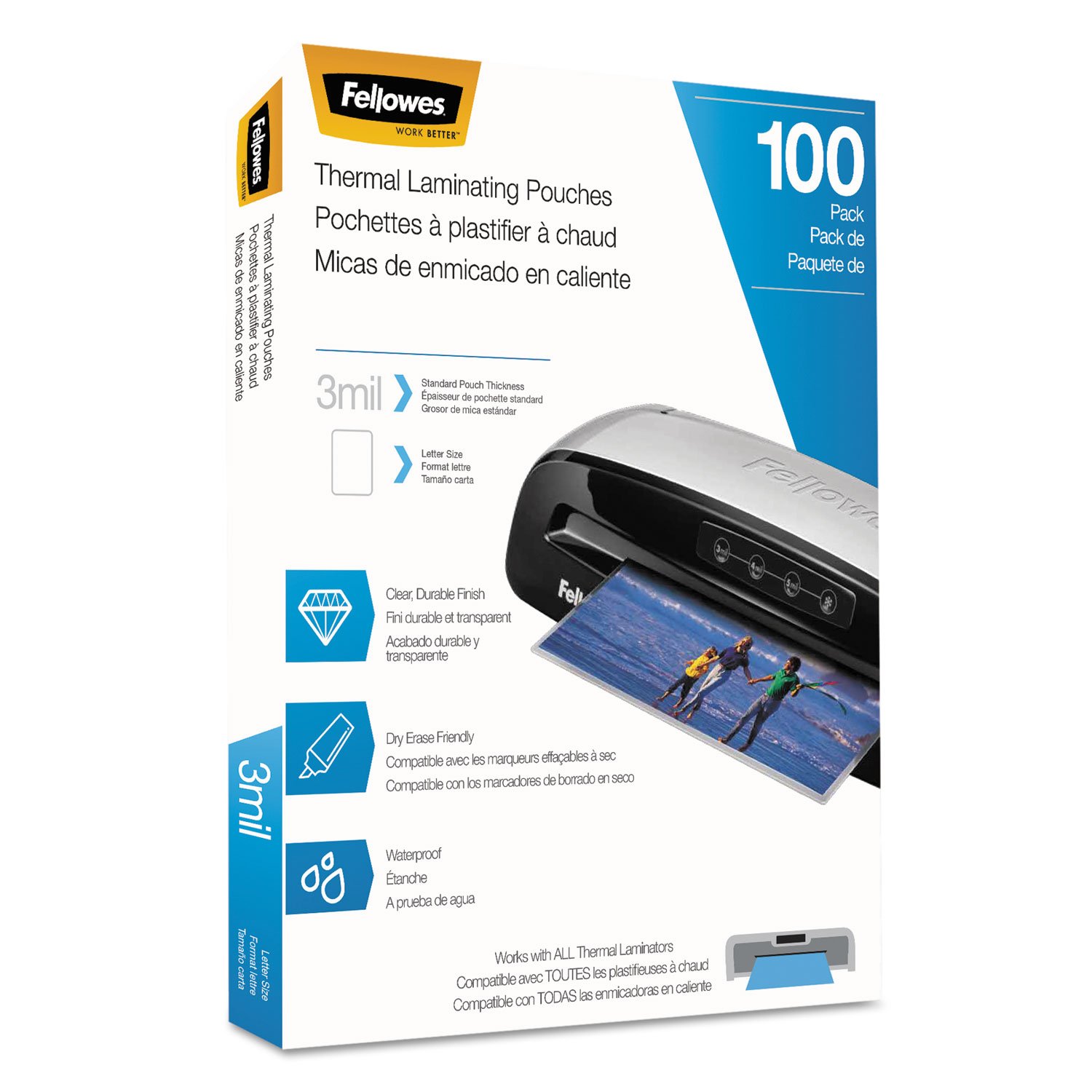 Fellowes Thermal Laminating Pouches, Letter Size 9 x 11.5 Inches