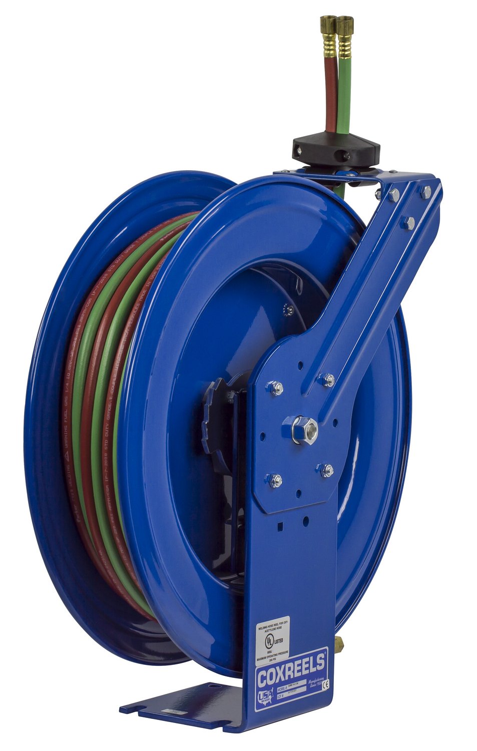 Coxreels Industrial Welding Reel with Oxygen-Acetylene Dual Hose, Model# SHW-N-150, 1/4" Hose ID,Blue