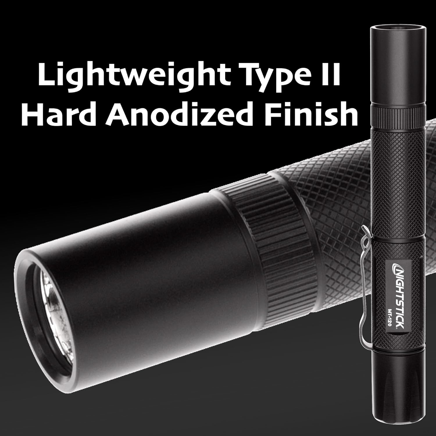 Nightstick Momentary or constant-on MT-120 Mini-TAC Metal LED Flashlight-2 AA, 5.6-Inch, Black