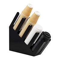 Mind Reader Cup and Lid Dispenser, Countertop Org, Coffee Bar, 4"L x 18"W x 16"H, Black Acrylic