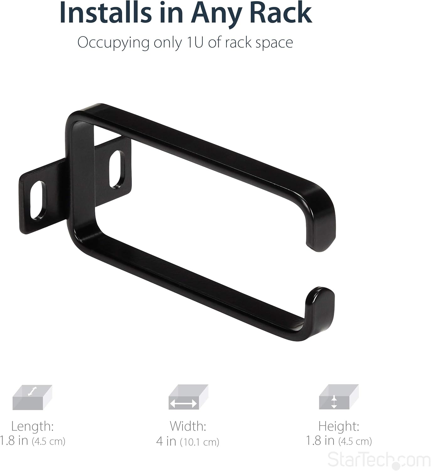 StarTech.com 1U Vertical Cable Management D-Ring Hooks