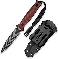 CIVIVI Perfrico Fixed Blade Knife 4.49" Single-edge 14C28N Full Tang Textured G10 Handle with Kydex Sheath, T-clip and Lanyard