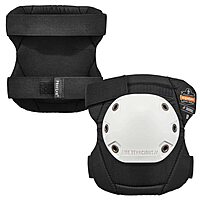 Ergodyne ProFlex 300HL Rounded Cap Knee Pads, Hook & Loop Closure, White Cap