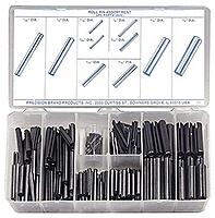 Spring Steel Slotted Spring Pin Assortment (300 Pieces), Plain Finish, Inch, With Case
