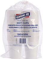 Genuine Joe GJO19045PK Polyurethane-Lined Single-Wall Disposable Hot Cup, 8-Ounce Capacity, White (Pack of 50)