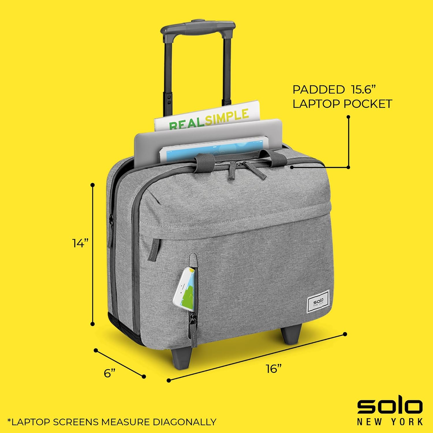 Solo New York Underseat Rolling Catalog Case - Roller Laptop Bag with Wheels, Wheeled Briefcase for Women & Men