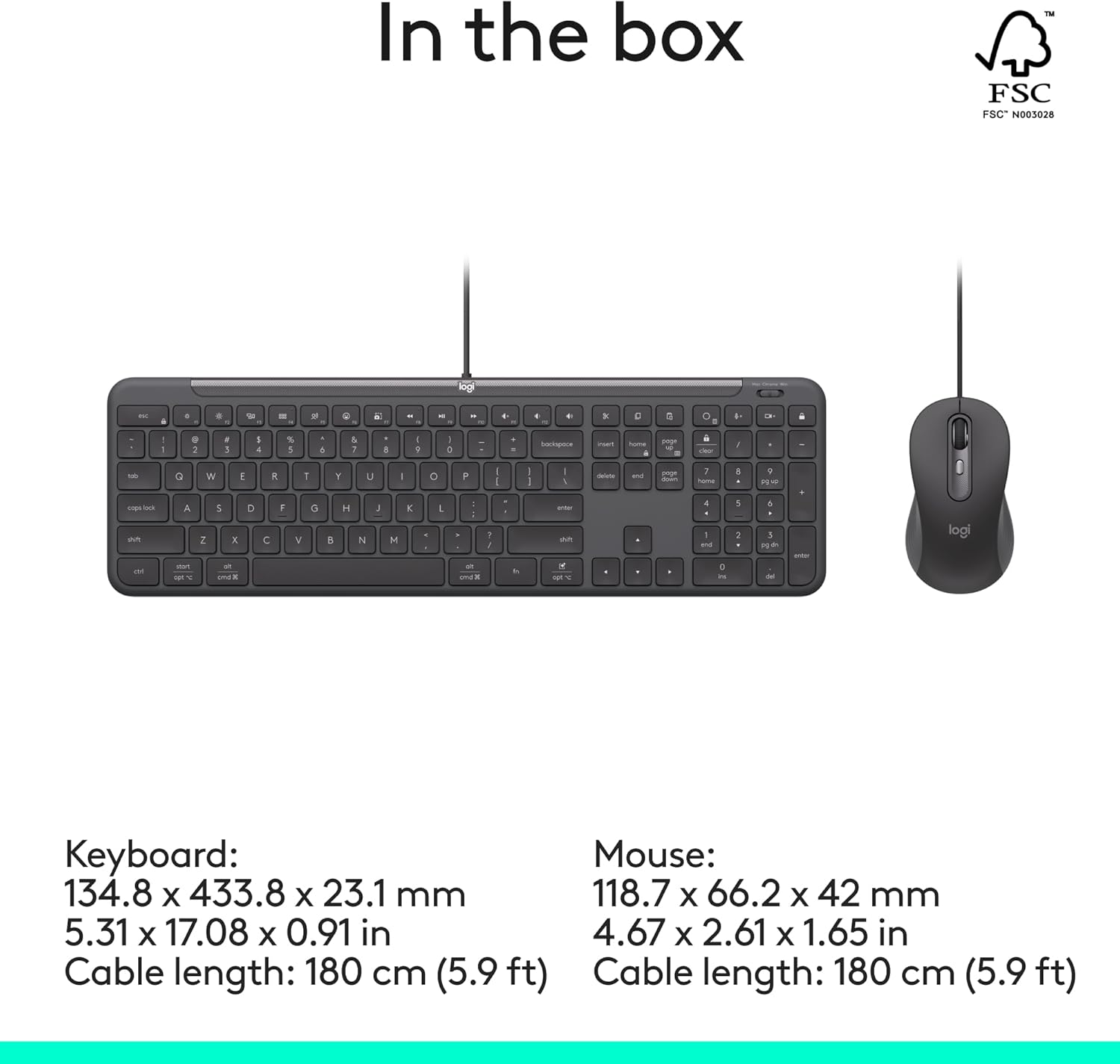 LOGITECH Signature Slim Wired for Business - Full-Size USB-C Keyboard