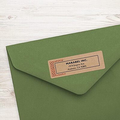 Avery Kraft Brown Rectangle Labels, Sure Feed Technology, 1-1/3" x 4", Permanent Adhesive, Laser/Inkjet Printable