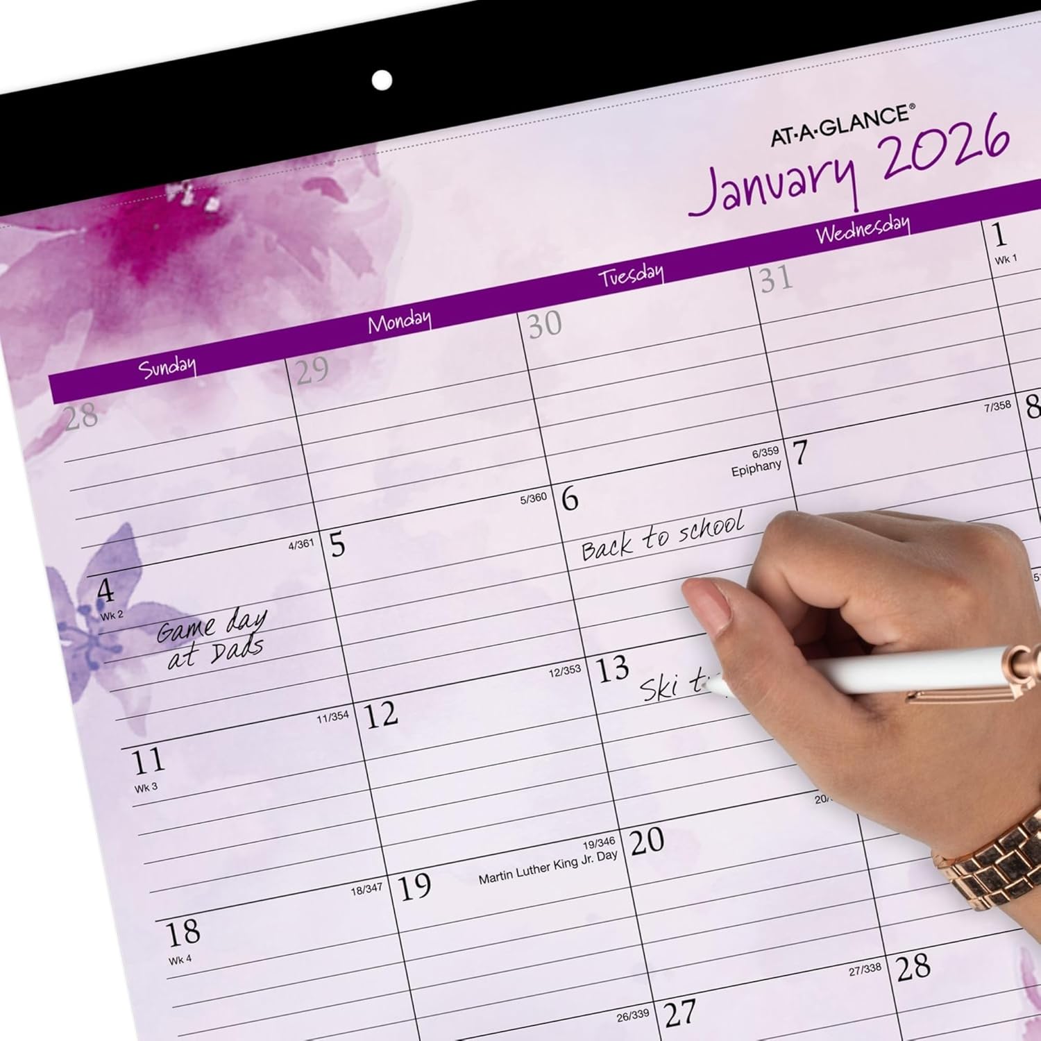 AT-A-GLANCE® Beautiful Day 2026 Monthly Desk Pad Calendar, Standard, 21 3/4" x 17"