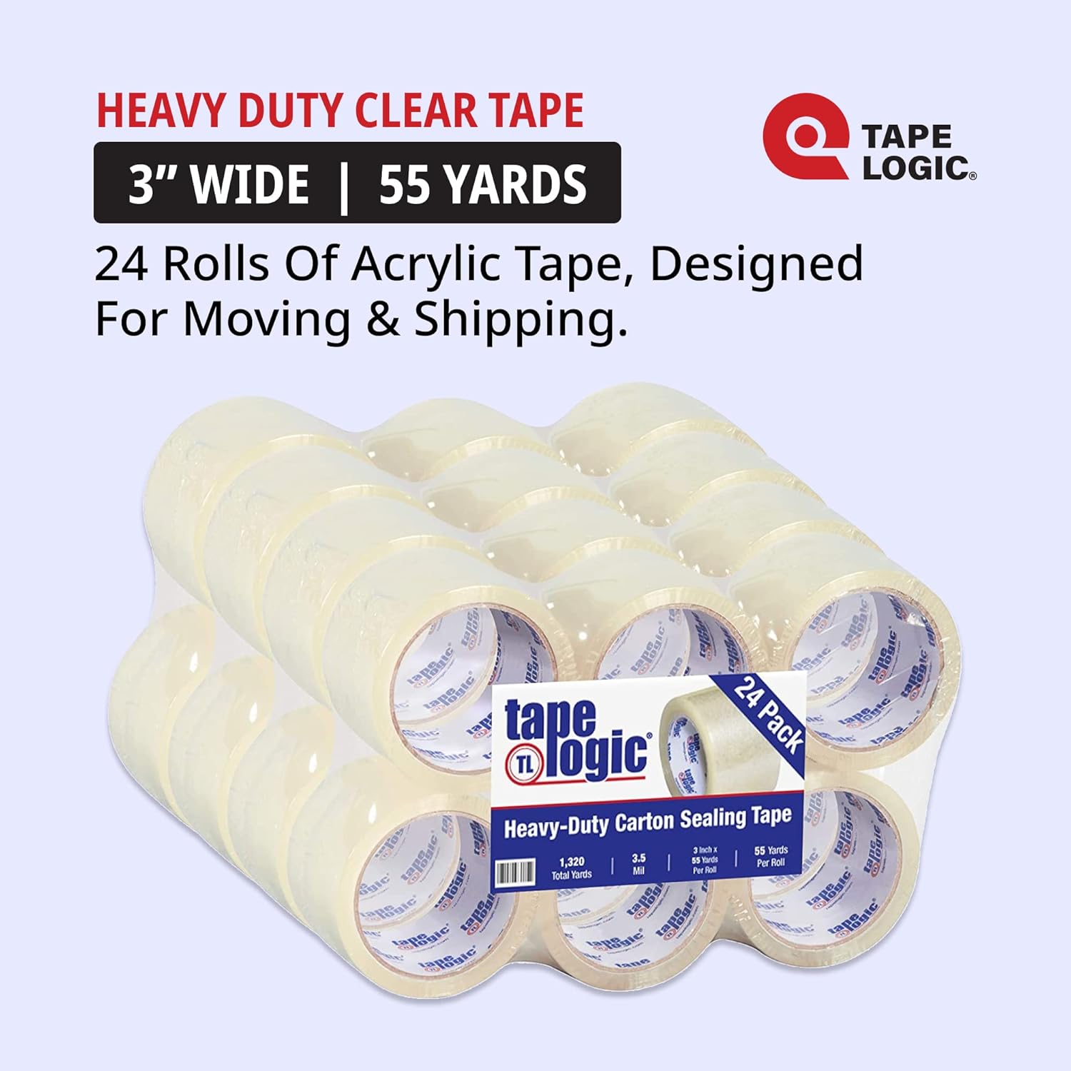TAPE LOGIC Acrylic 350 Series Heavy-Duty Carton Sealing Tape