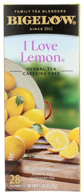 Bigelow I Love Lemon Herbal Tea Bags, Box Of 28