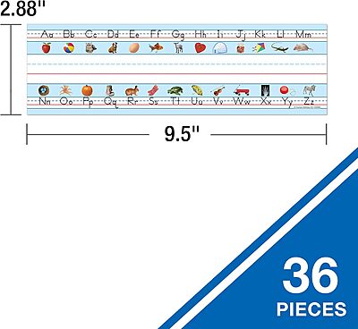 Carson Dellosa 36PC Alphabet Name Plate for Desk, ABC Nametags With Sight Words Illustrations for Letter Recognition and Writing Practice, Preschool and Daycare Labels, Kindergarten School Supplies