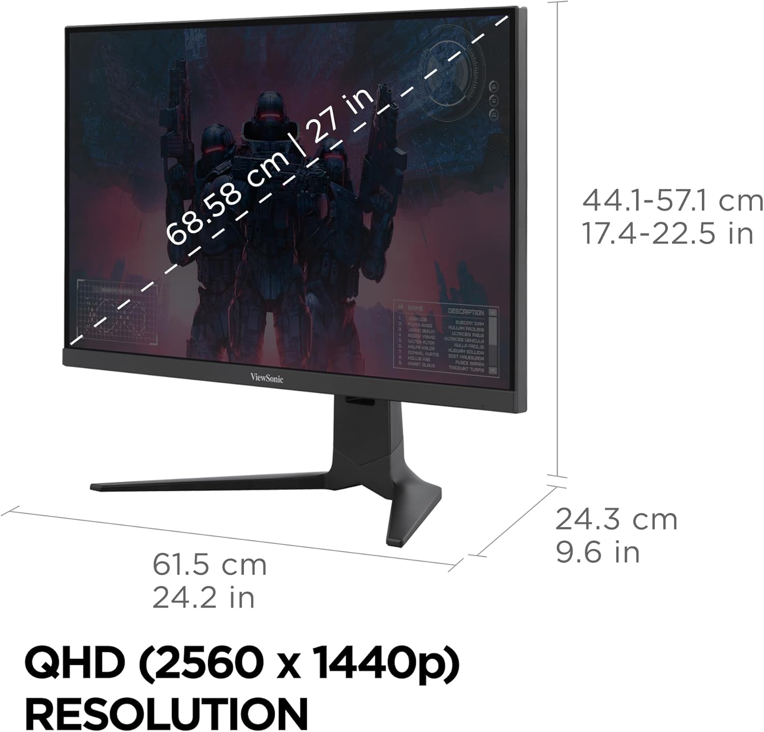 ViewSonic XG IPS Gaming Monitor - FreeSync Premium, NVIDIA G-SYNC Compatible, USB-C 65W