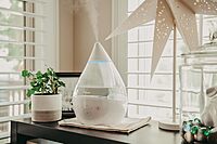 CRANE Drop 4-in-1 Ultrasonic Cool Mist Top-Fill Humidifier with Sound Machine, Night Light & Aroma Tray