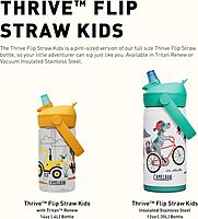 CAMELBAK Thrive Flip Straw Kids Bite Valve Water Bottle 14oz Tritan Renew