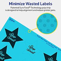 Avery Printable Star Labels, Sure Feed Technology, 2-1/4" x 2-3/8", Bright Blue, Print-to-the-Edge, Laser/Inkjet