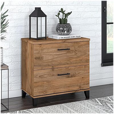 Bush Furniture 2 Drawer Lateral File Cabinet, Letter and Legal-Size Document Storage, Somerset Collection
