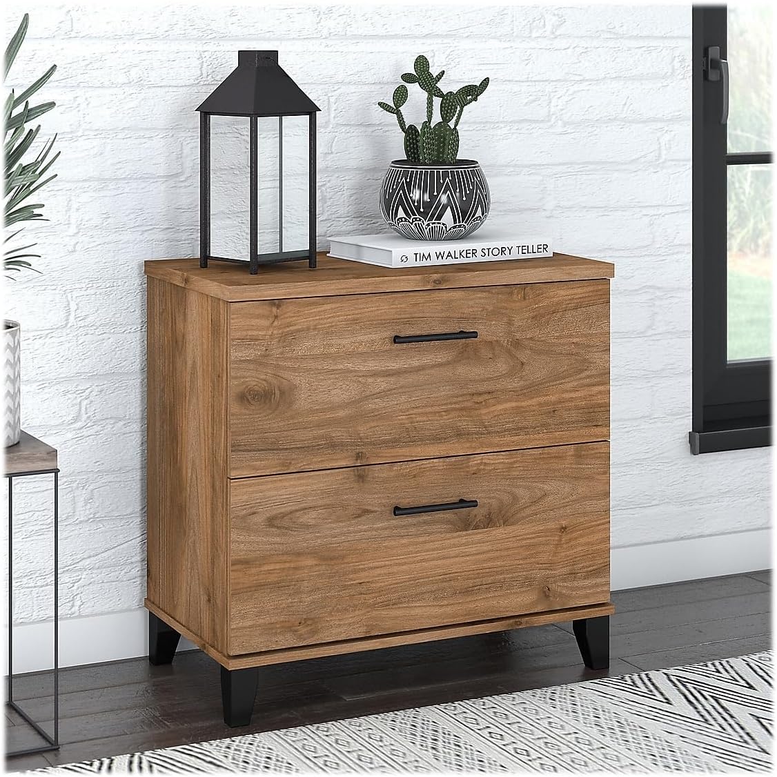 Bush Furniture 2 Drawer Lateral File Cabinet, Letter and Legal-Size Document Storage, Somerset Collection
