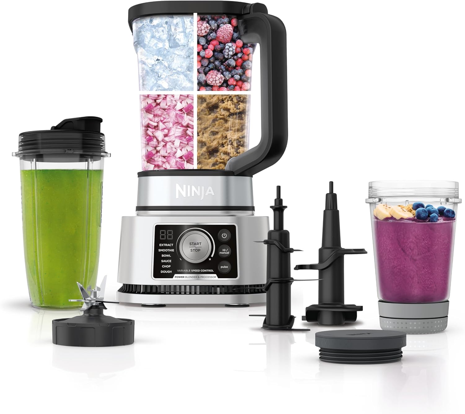 Ninja Blender For Kitchen | Food Processor Combo System | Smoothie Maker & Nutrient Extractor | 6 Functions for Bowls