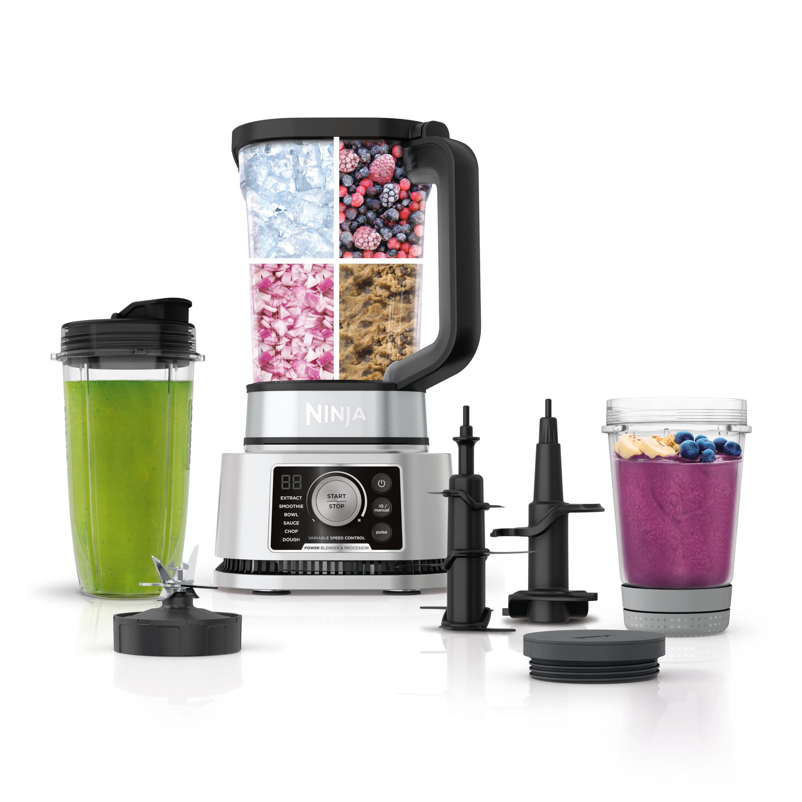 Ninja Blender For Kitchen | Food Processor Combo System | Smoothie Maker & Nutrient Extractor | 6 Functions for Bowls