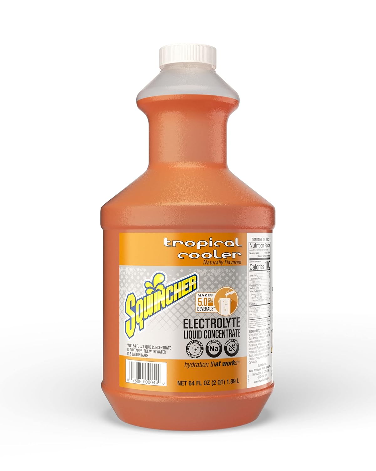 Sqwincher Liquid Concentrate | Tropical Cooler Flavored | Low Calorie | Low Sodium | Electrolyte Replenishment Hydration