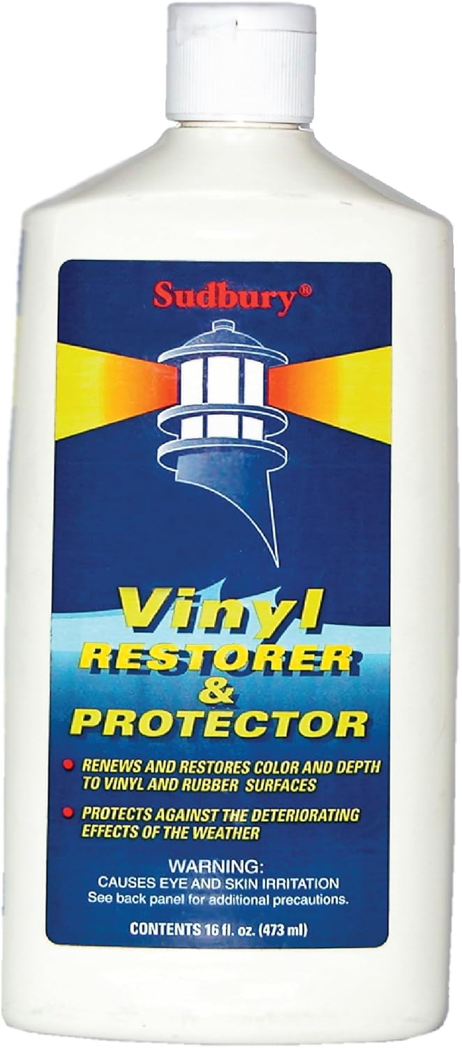 Sudbury Vinyl Restorer and Protector, Boat Vinyl Cleaner, Marine Vinyl Restorer, Essential Boat Accessories, 16 oz.