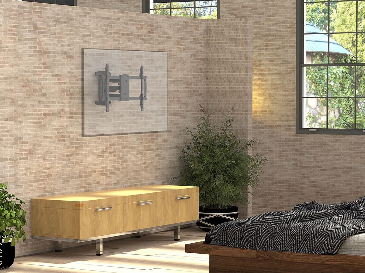 Monoprice Essential Full Motion TV Wall Mount Bracket Low Profile for 37" to 80" TVs up to 99lbs, Max VESA 600x400