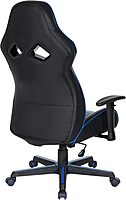 OSP Home Furnishings Vapor Ergonomic Adjustable High Back Faux Leather Gaming Chair with Coil Spring Seat and Integrated