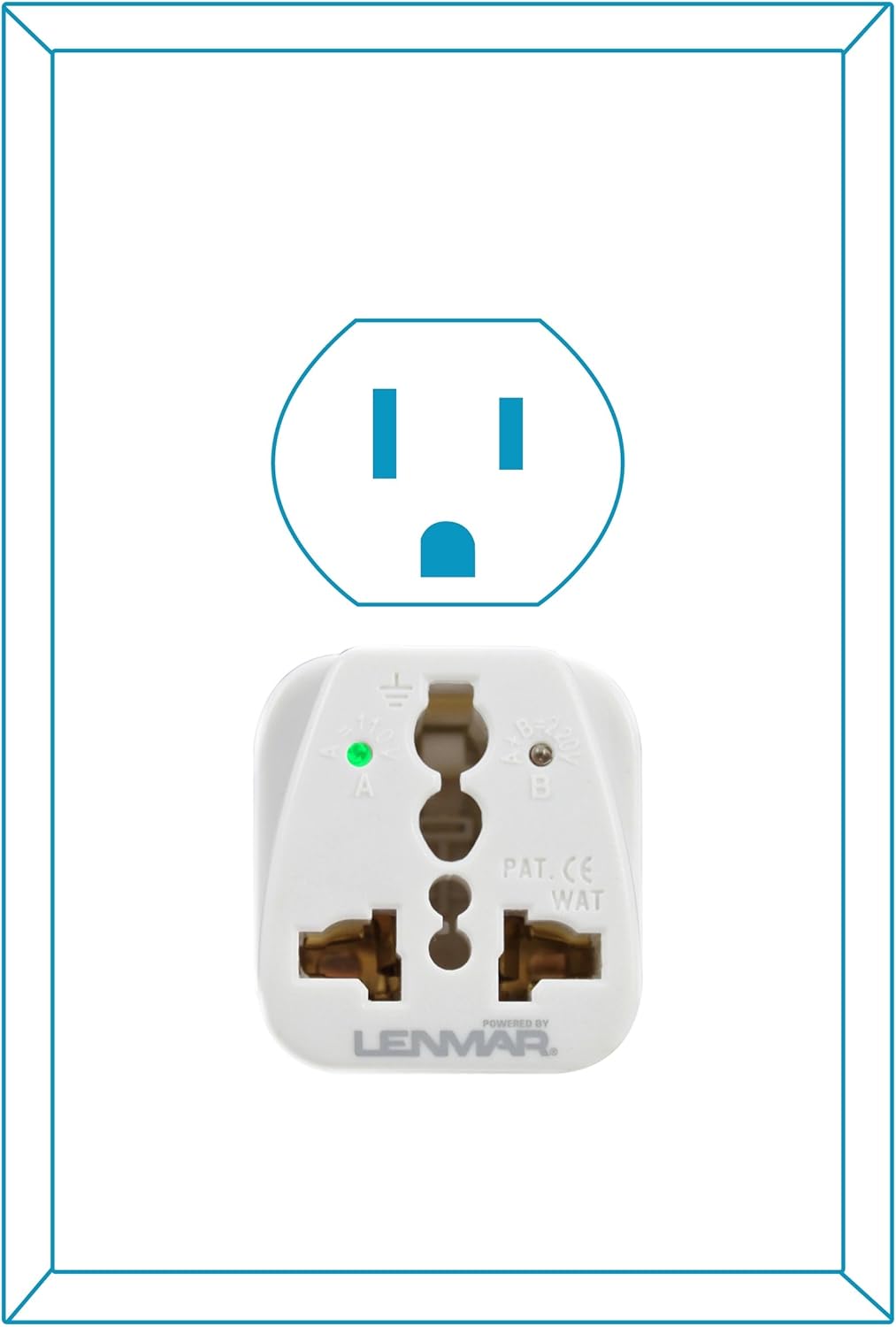Lenmar TraveLite Ultra Compact All-in-One International Travel Adapter, White, AC150
