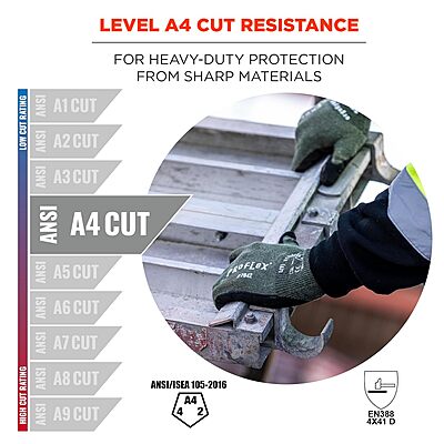 Ergodyne ProFlex 7042 Nitrile Coated Cut-Resistant Work Gloves