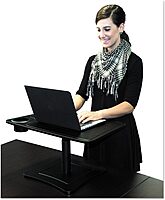 Victor DC240B High Rise Collection Adjustable Laptop Stand/Platform with Storage Cup, Black