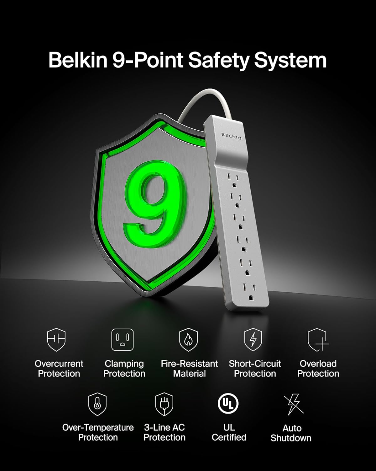 Belkin 6-Outlet Surge Protector Power Strip