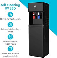 Avalon A6BLWTRCLRBLK Touchless Bottom Loading Cooler Dispenser-Hot & Cold Water, Child Safety Lock, Innovative Slim Design, Holds 3 or 5 Gallon Bottles-UL-Black