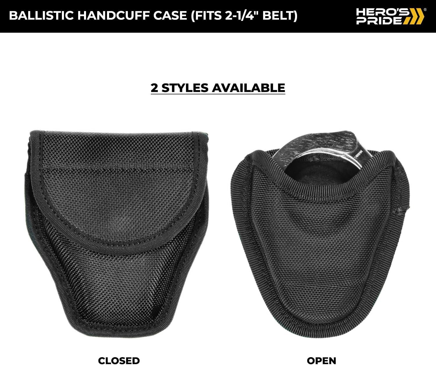 Hero's Pride Ballistic Handcuff Case - Standard & ASP Handcuffs - Durable Nylon