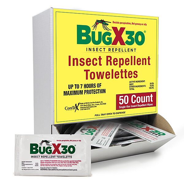 CoreTex Bug X 30 Mosquito, Tick, & Insect Repellent Wipes with 30% DEET