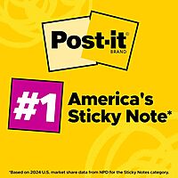 Post-it Notes, 3 in x 3 in., 18 Sticky Notes Pads, 100 Sheets per Pad, Poptimistic Collection