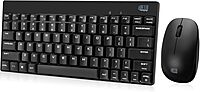 WKB-1100CB Natural Ergonomic Wireless Spill Resistant Mini Keyboard & Mouse Combo,Black