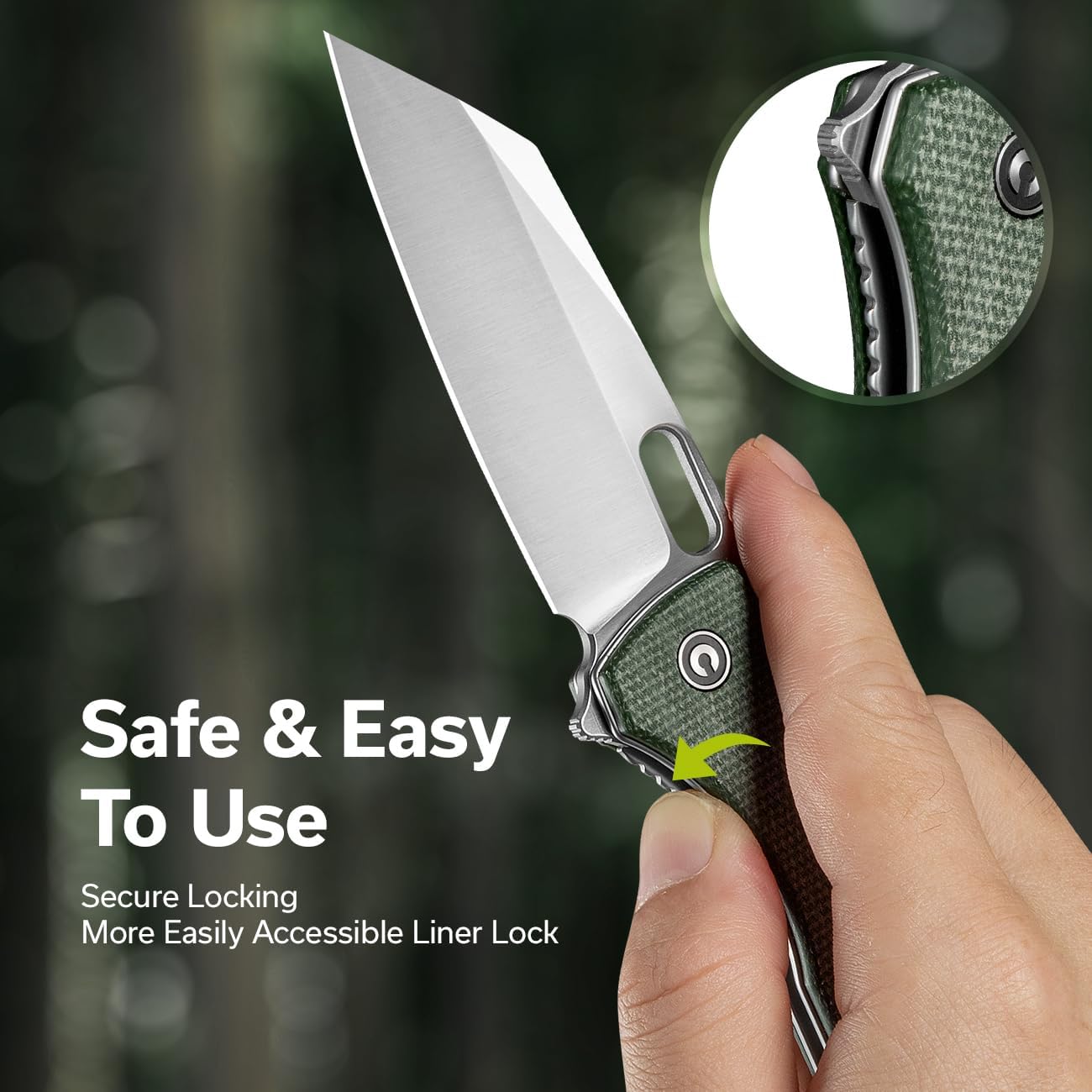 CIVIVI Nugz Folding Pocket Knife for EDC, 3.17" Reverse Tanto Blade C23060