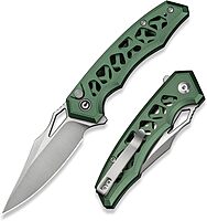 CIVIVI Anaaki Folding Pocket Knife 2.98\" Nitro-V Blade Aluminum Skeletonized Handle