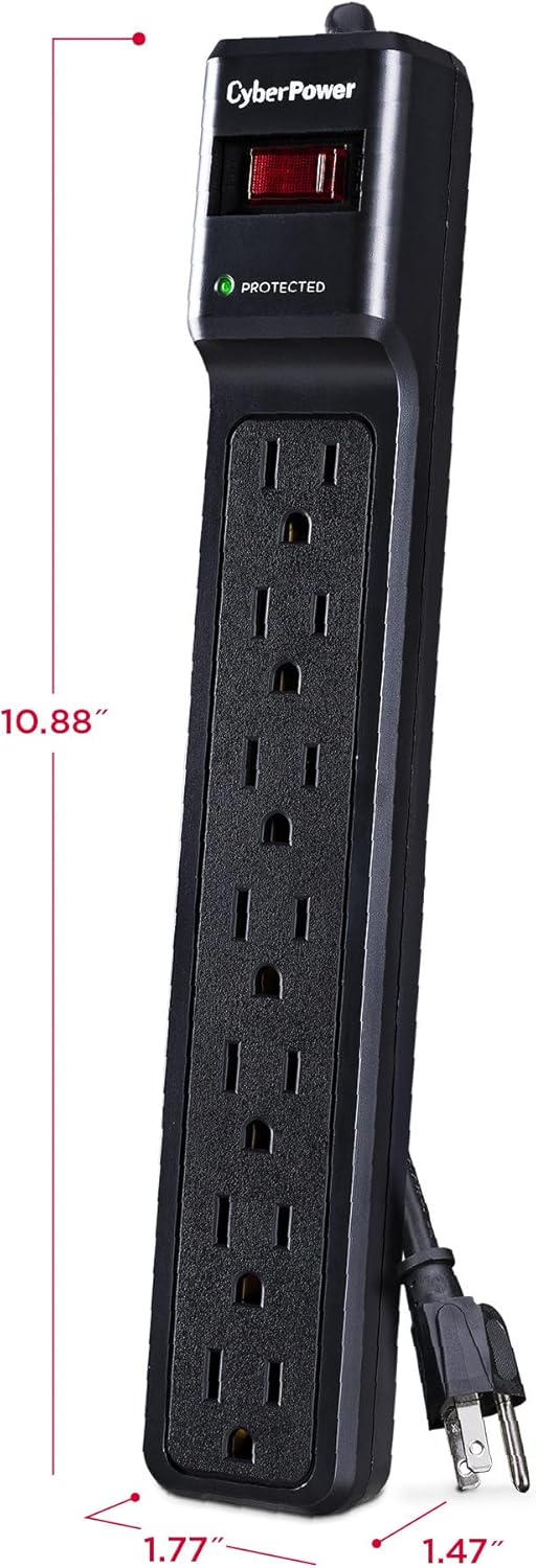 CyberPower Essential Surge Protector, 7-Outlet, 1500J