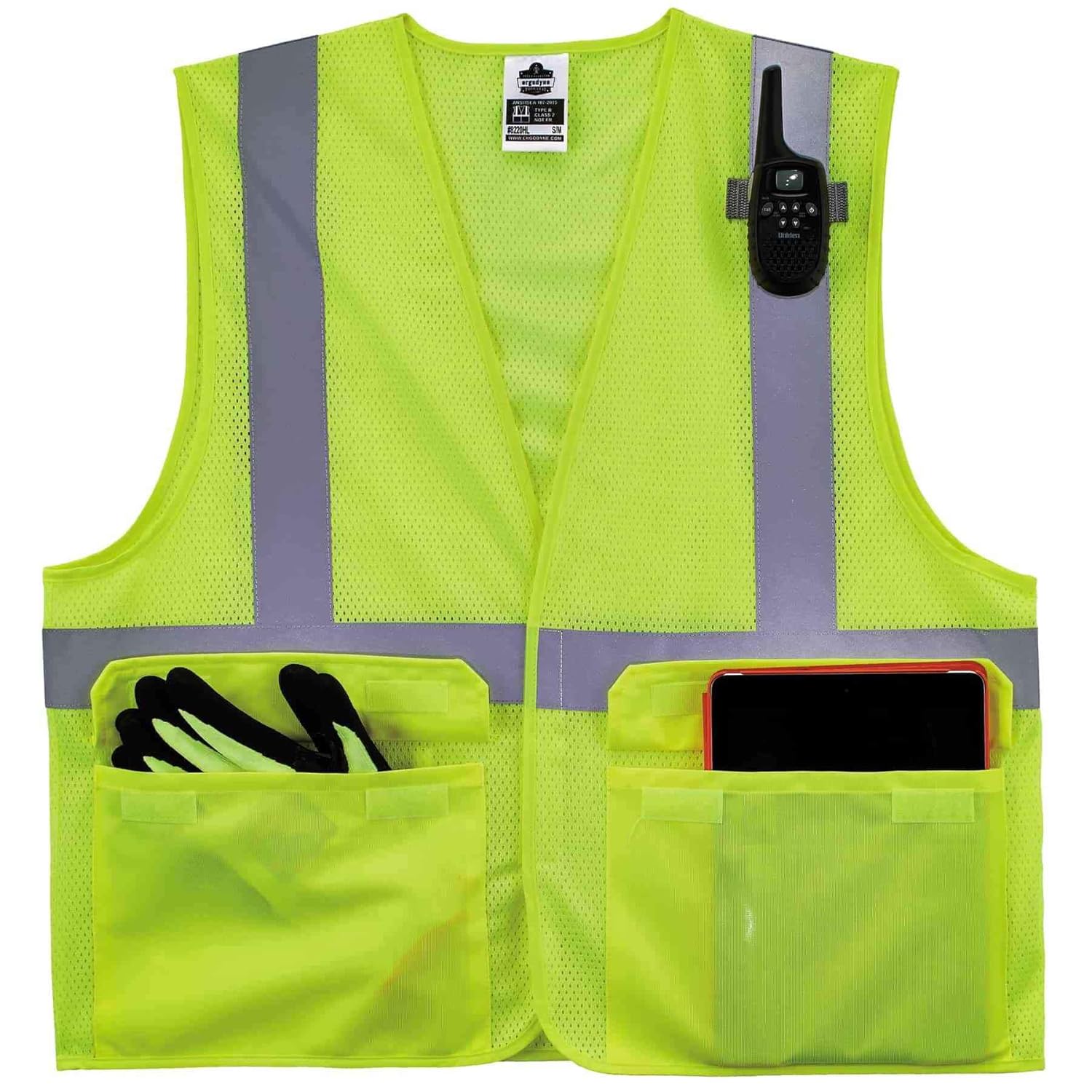 Ergodyne GloWear Safety Vest, Mesh 8220HL, Type R Class 2, 4X/5X, Lime